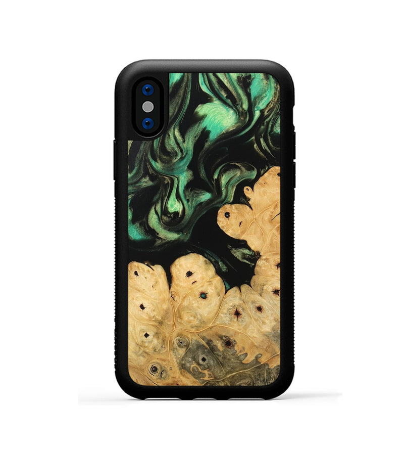 iPhone Xs Wood Phone Case - Robb (Green, 746049)