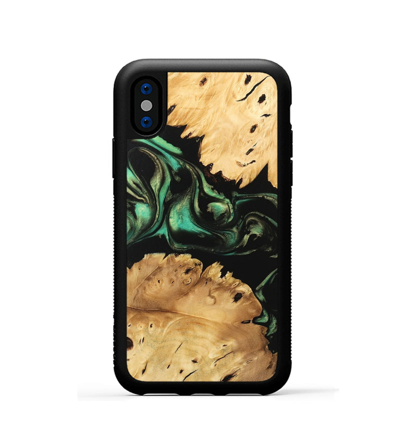 iPhone Xs Wood Phone Case - Maxwell (Green, 746051)