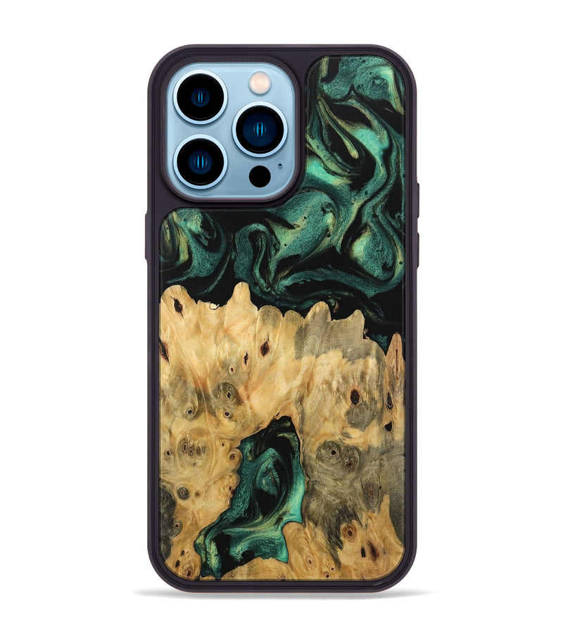 iPhone 14 Pro Max Wood Phone Case - Koen (Green, 746052)