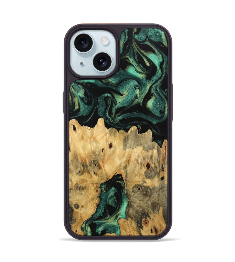 iPhone 15 Wood Phone Case - Koen (Green, 746052)