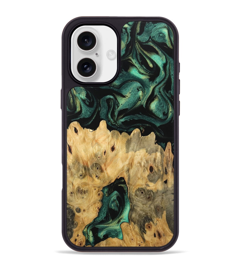 iPhone 16 Plus Wood Phone Case - Koen (Green, 746052)