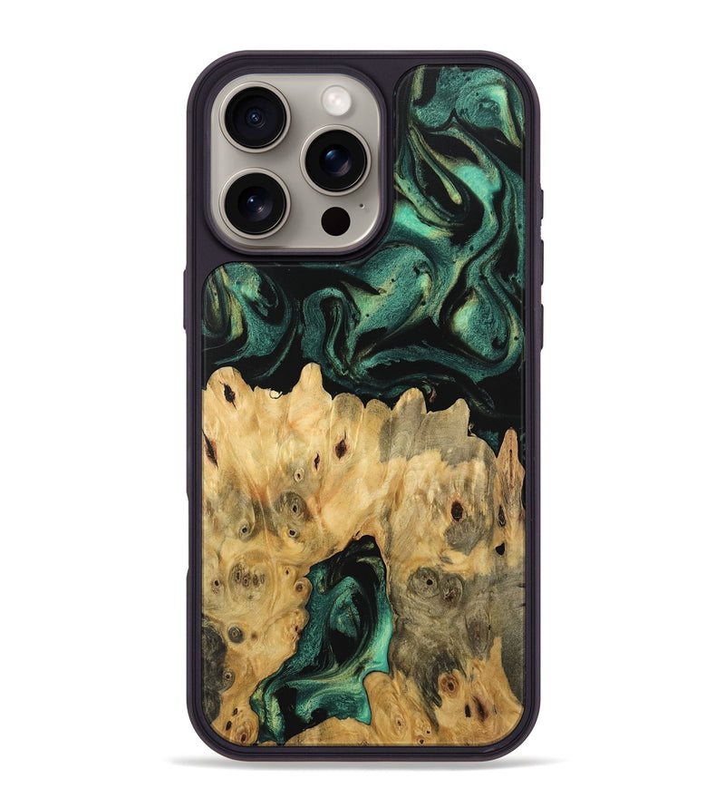 iPhone 16 Pro Max Wood Phone Case - Koen (Green, 746052)