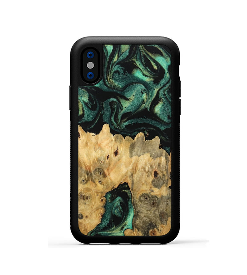 iPhone Xs Wood Phone Case - Koen (Green, 746052)