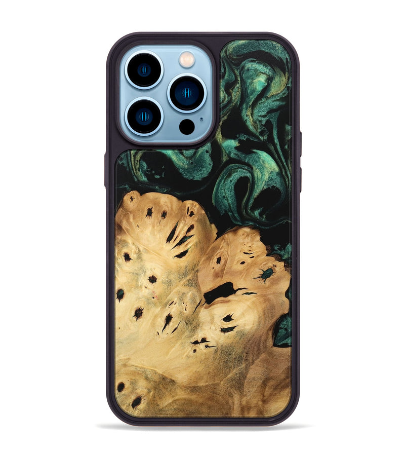 iPhone 14 Pro Max Wood Phone Case - Jolie (Green, 746054)