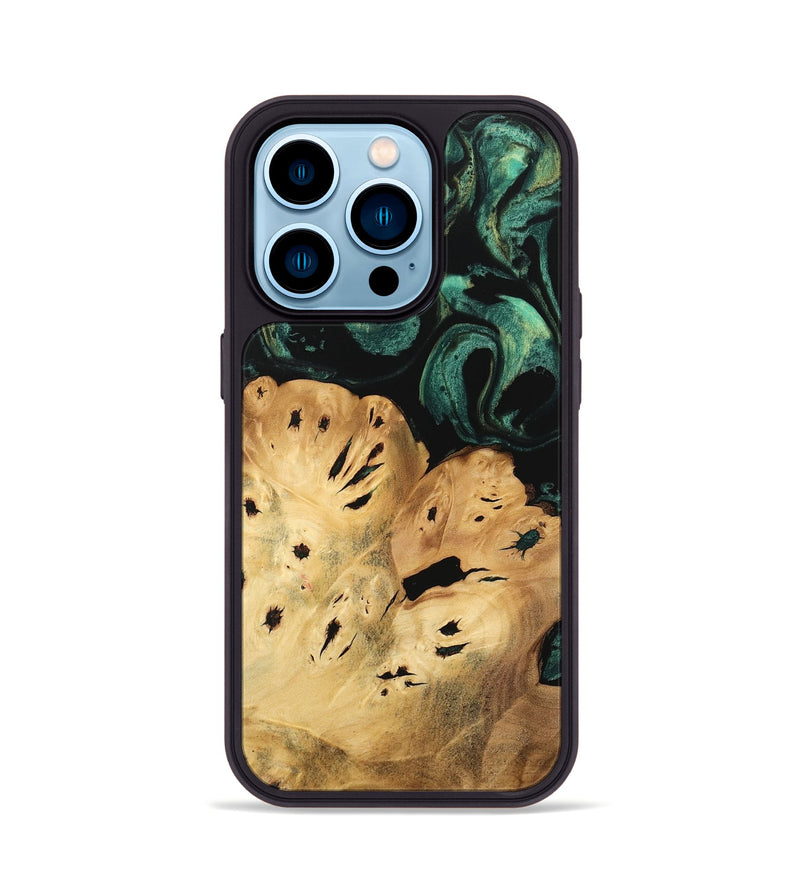 iPhone 14 Pro Wood Phone Case - Jolie (Green, 746054)