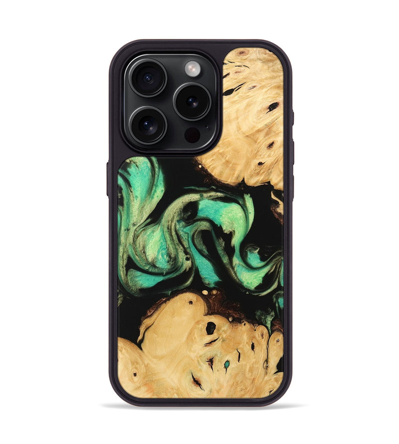 iPhone 15 Pro Wood Phone Case - Omer (Green, 746056)