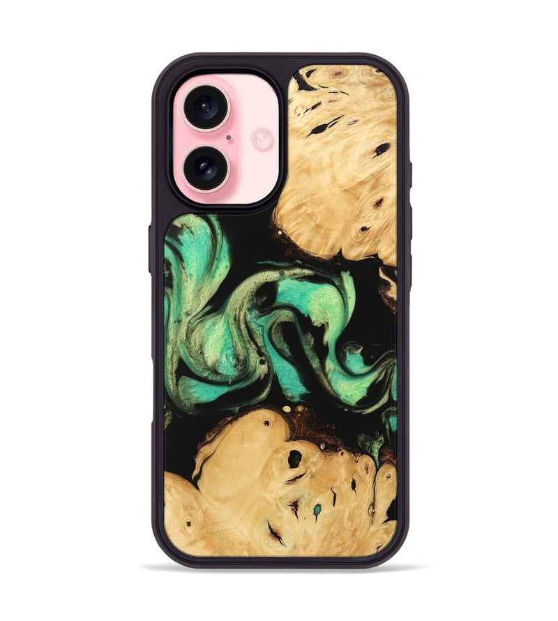 iPhone 16 Wood Phone Case - Omer (Green, 746056)