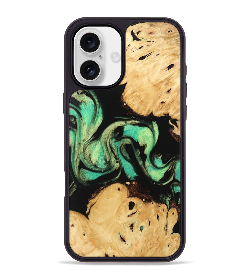 iPhone 16 Plus Wood Phone Case - Omer (Green, 746056)