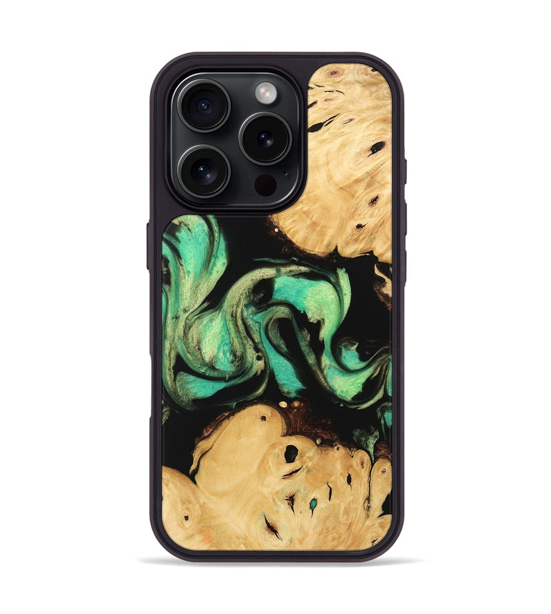 iPhone 16 Pro Wood Phone Case - Omer (Green, 746056)