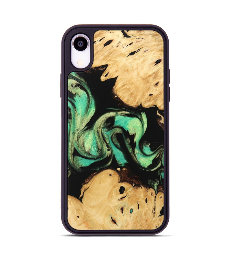 iPhone Xr Wood Phone Case - Omer (Green, 746056)