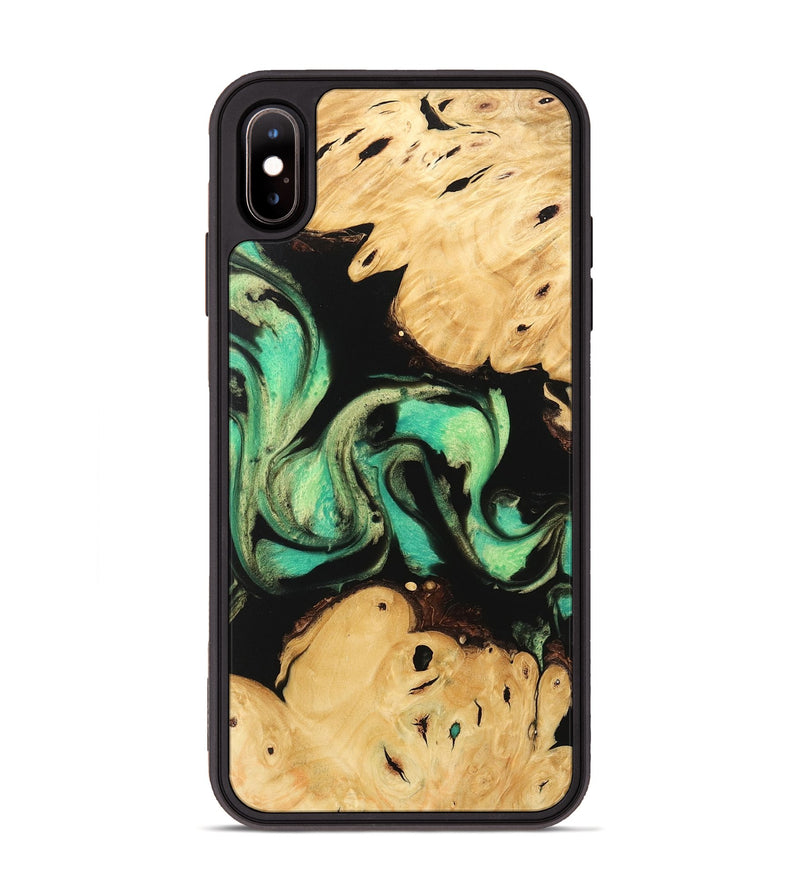 iPhone Xs Max Wood Phone Case - Omer (Green, 746056)