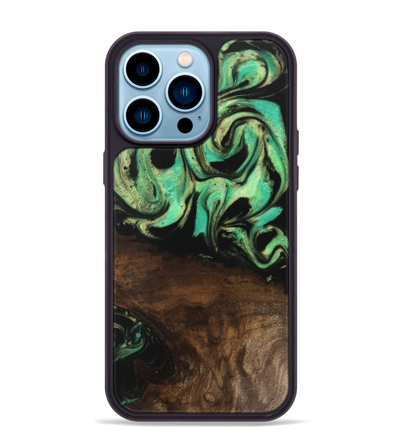 iPhone 14 Pro Max Wood Phone Case - Haleigh (Green, 746062)