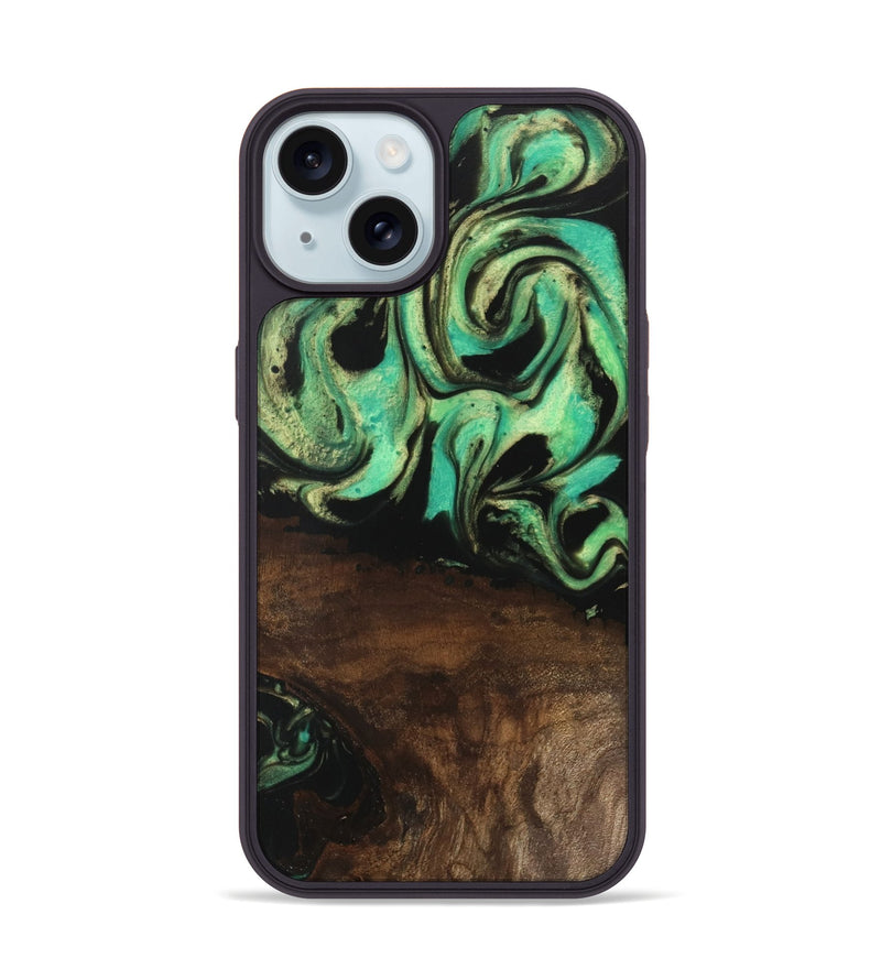 iPhone 15 Wood Phone Case - Haleigh (Green, 746062)