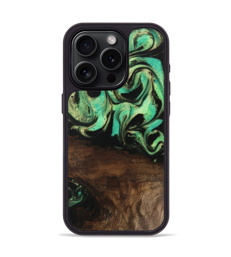 iPhone 15 Pro Wood Phone Case - Haleigh (Green, 746062)