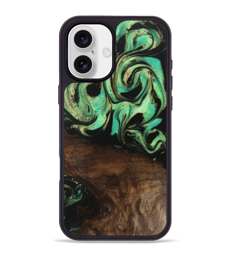 iPhone 16 Plus Wood Phone Case - Haleigh (Green, 746062)