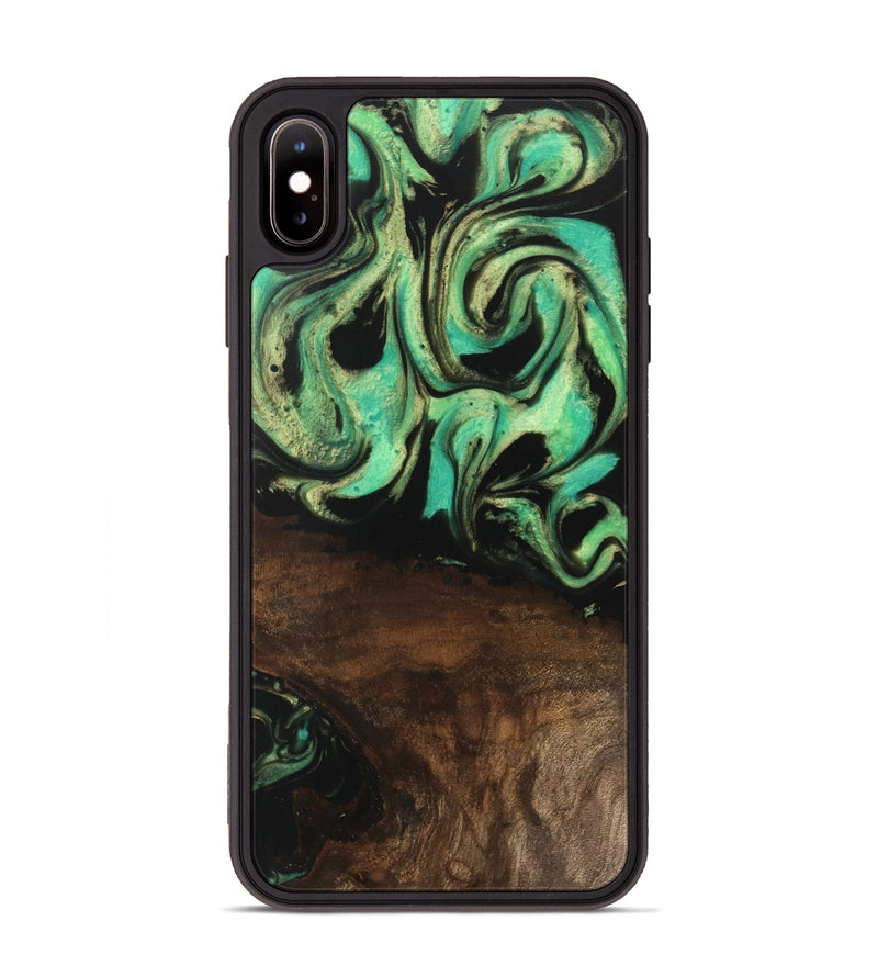 iPhone Xs Max Wood Phone Case - Haleigh (Green, 746062)