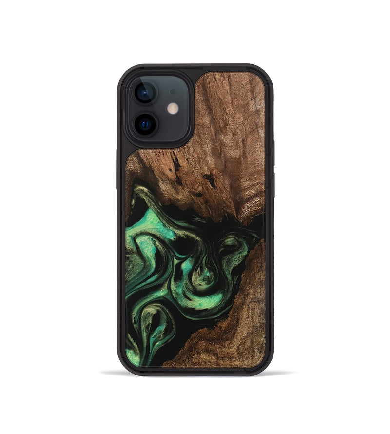 iPhone 12 mini Wood Phone Case - Danette (Green, 746066)