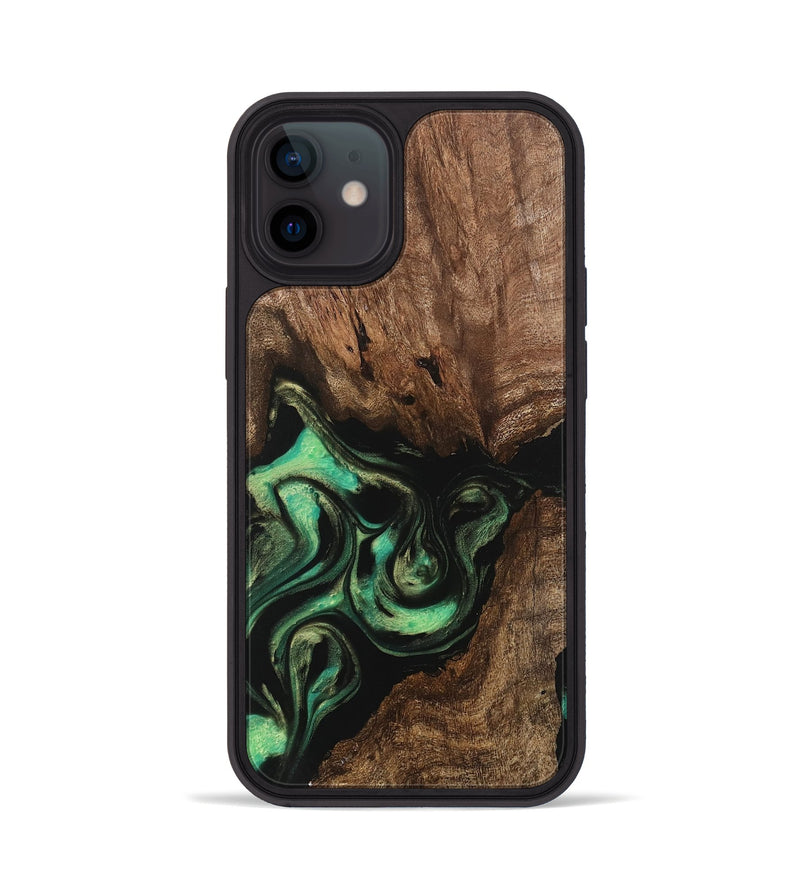 iPhone 12 Wood Phone Case - Danette (Green, 746066)