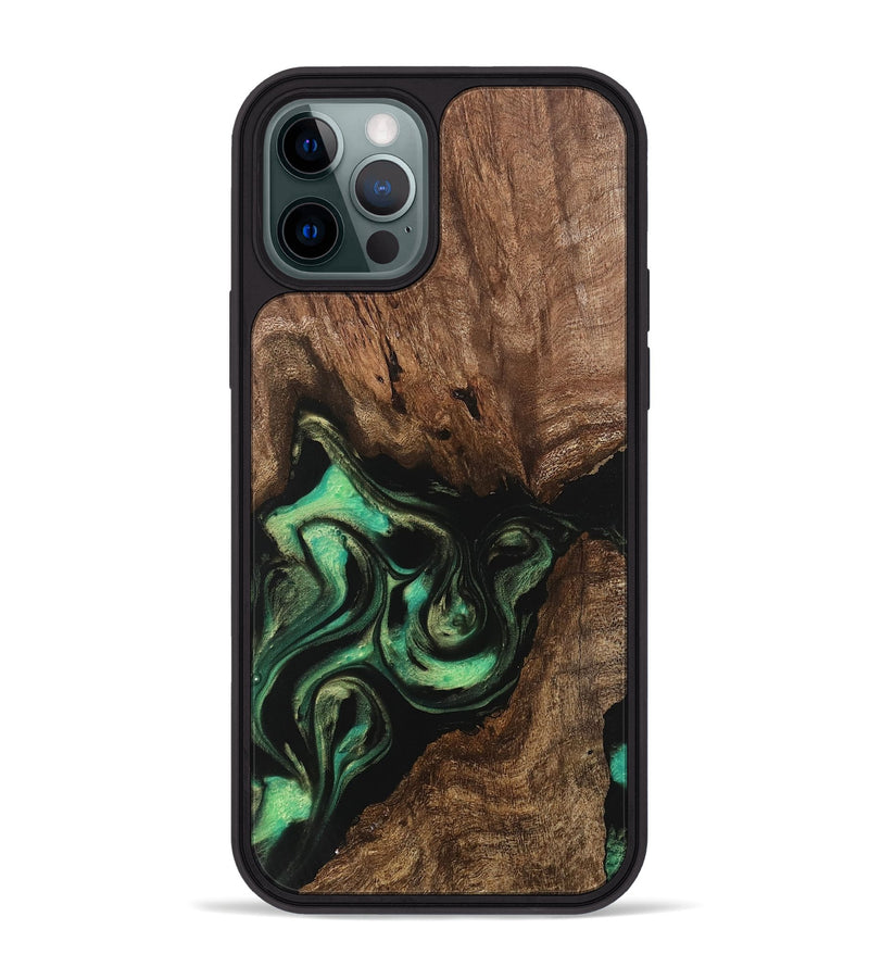 iPhone 12 Pro Max Wood Phone Case - Danette (Green, 746066)