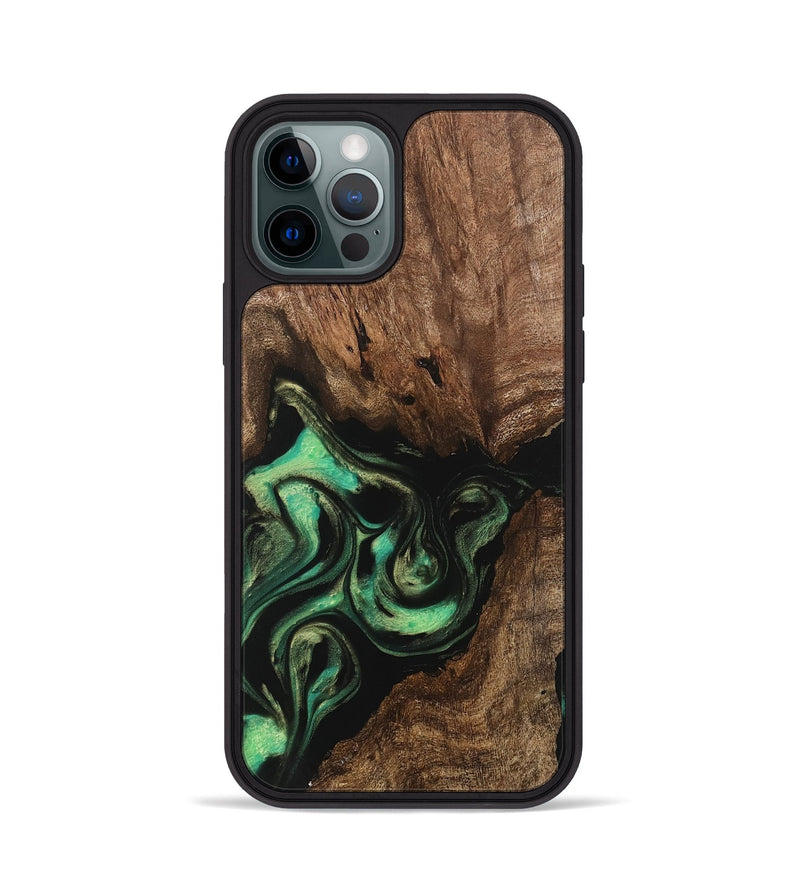 iPhone 12 Pro Wood Phone Case - Danette (Green, 746066)