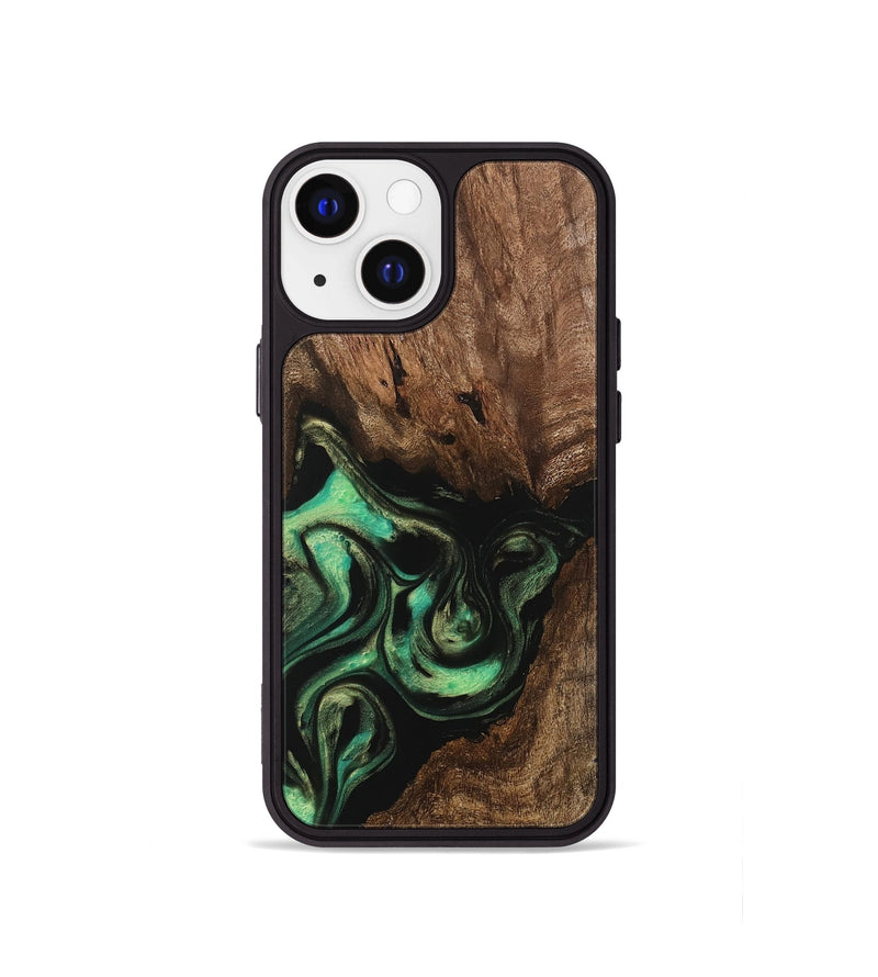 iPhone 13 mini Wood Phone Case - Danette (Green, 746066)