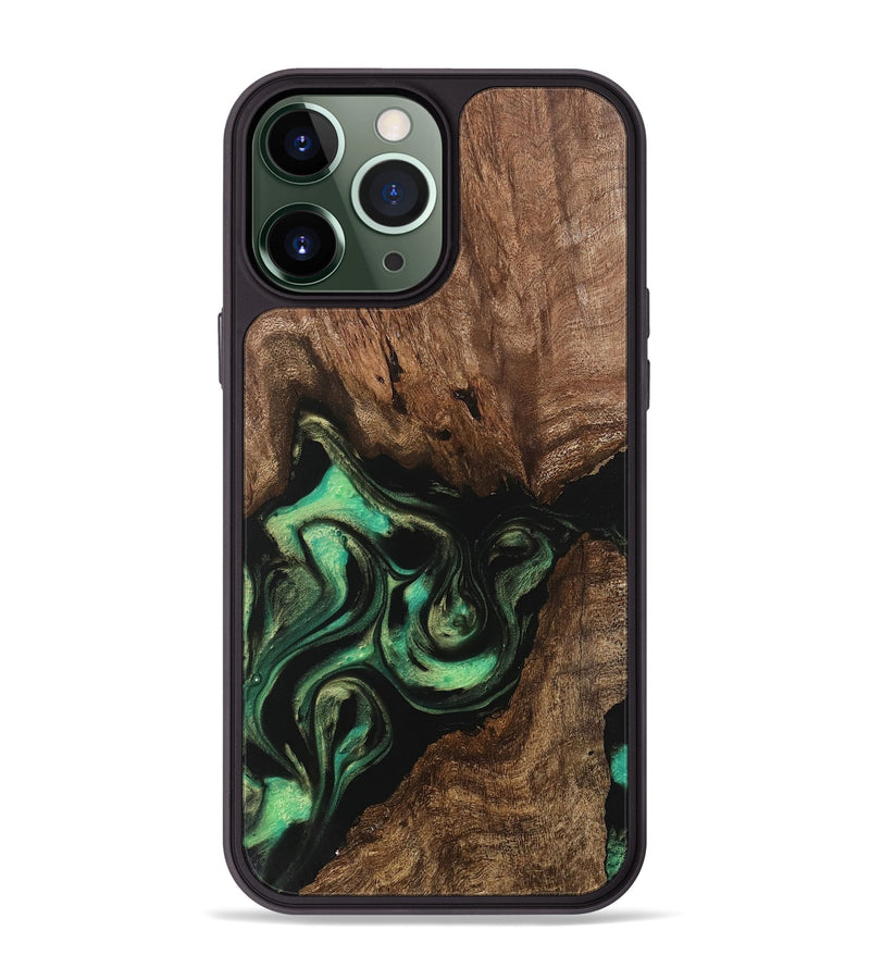 iPhone 13 Pro Max Wood Phone Case - Danette (Green, 746066)