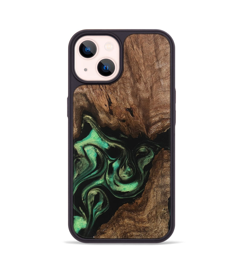 iPhone 14 Wood Phone Case - Danette (Green, 746066)