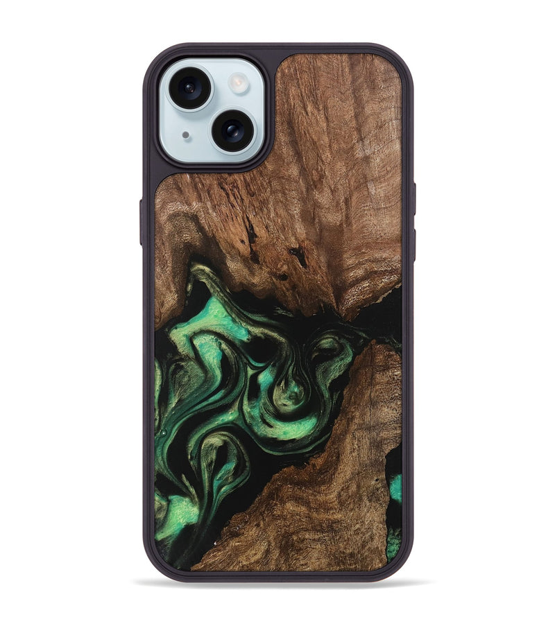 iPhone 15 Plus Wood Phone Case - Danette (Green, 746066)