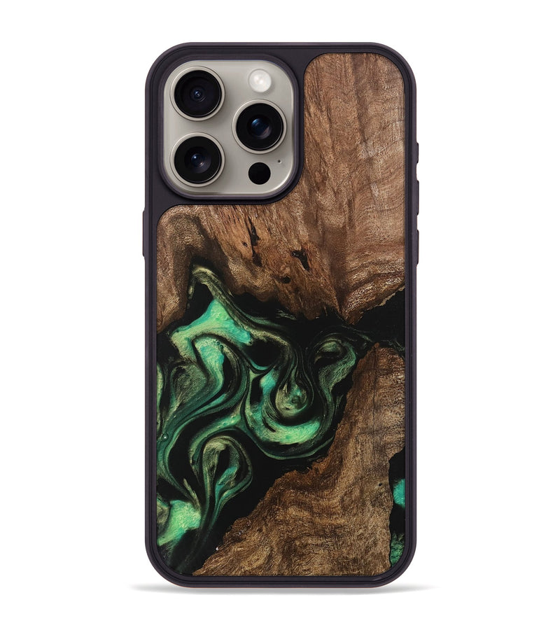 iPhone 15 Pro Max Wood Phone Case - Danette (Green, 746066)