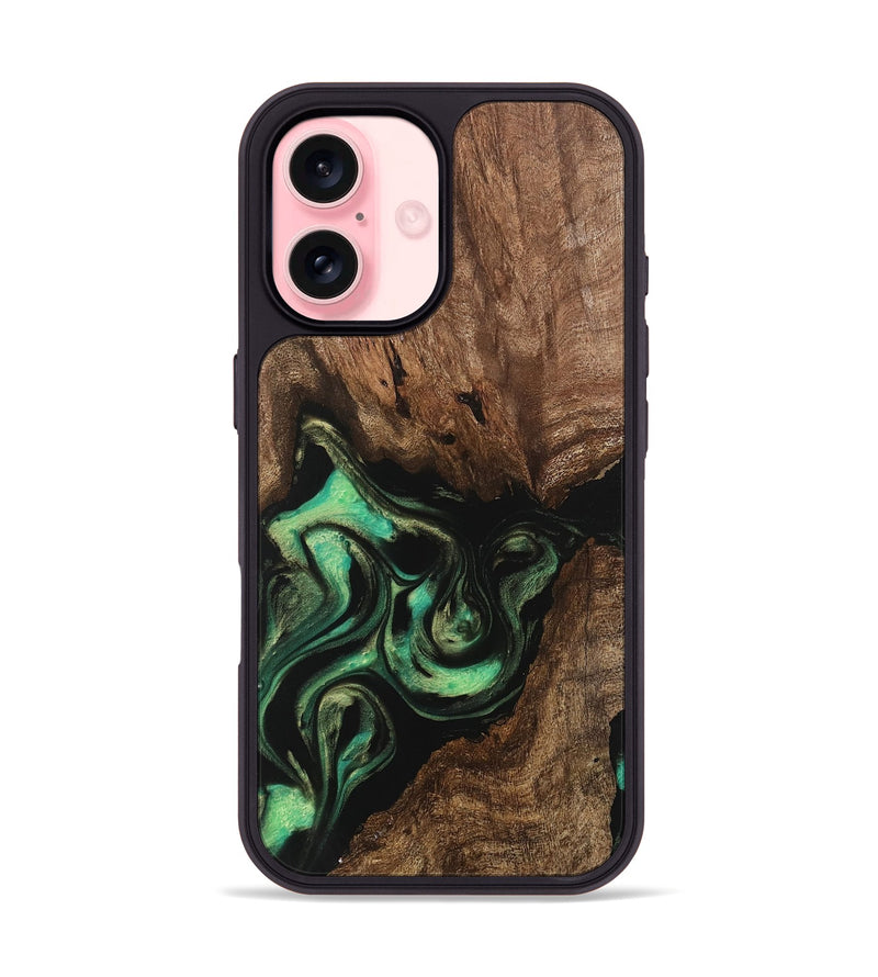 iPhone 16 Wood Phone Case - Danette (Green, 746066)