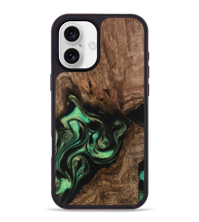 iPhone 16 Plus Wood Phone Case - Danette (Green, 746066)