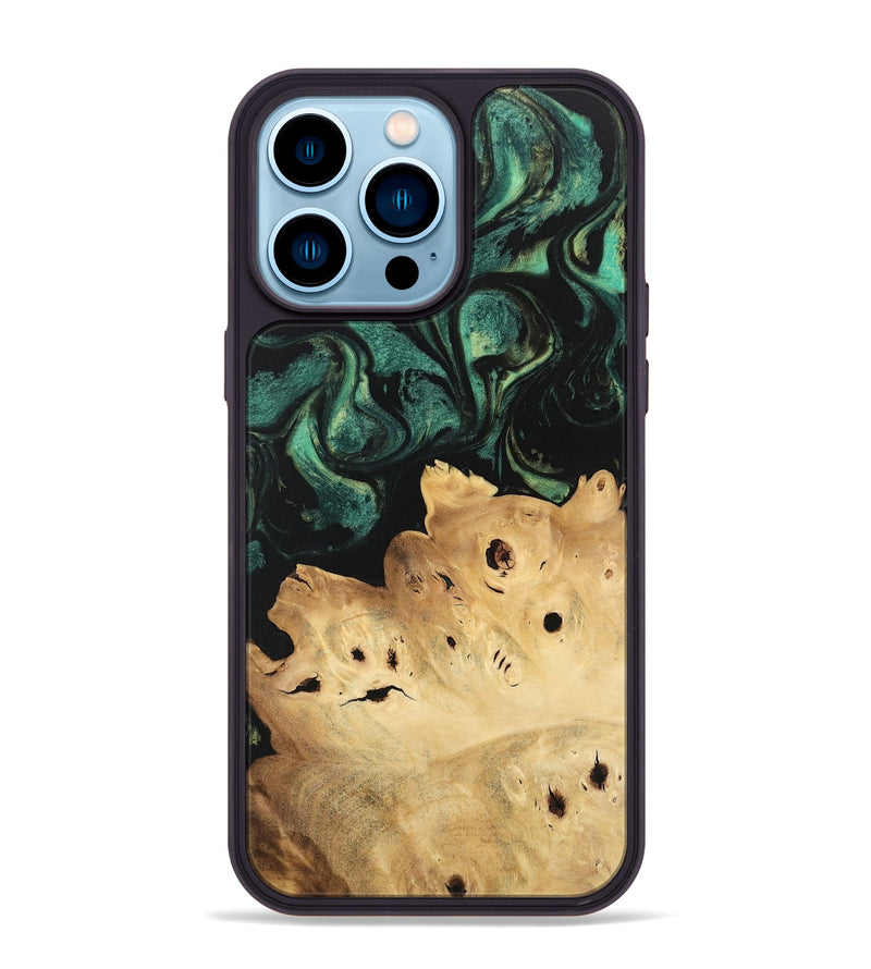 iPhone 14 Pro Max Wood Phone Case - Zack (Green, 746068)