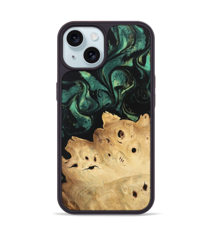 iPhone 15 Wood Phone Case - Zack (Green, 746068)