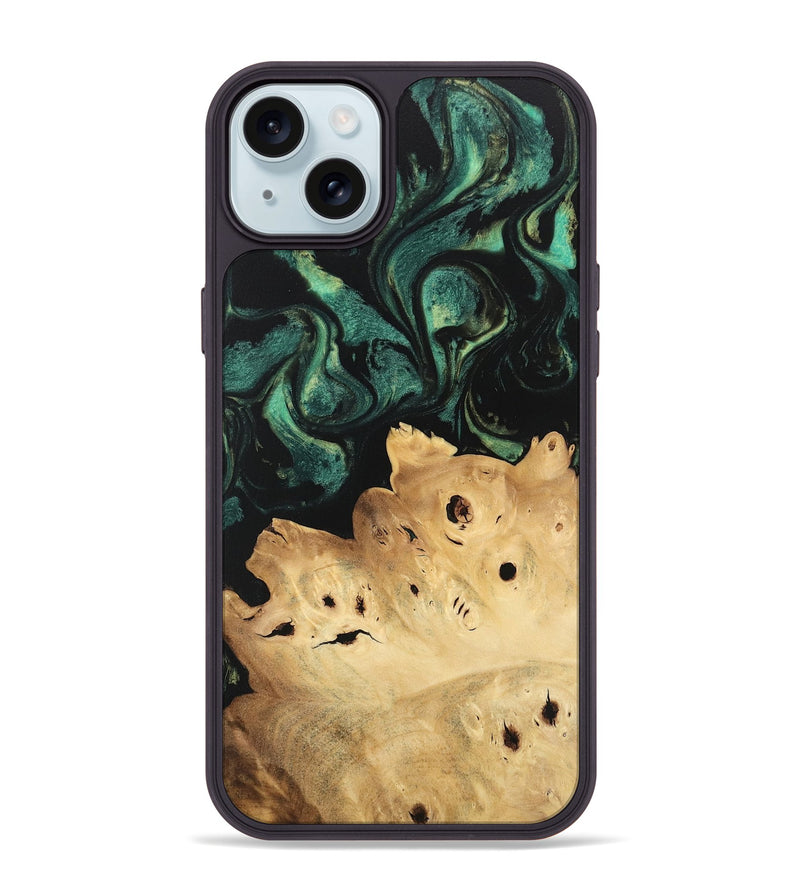 iPhone 15 Plus Wood Phone Case - Zack (Green, 746068)