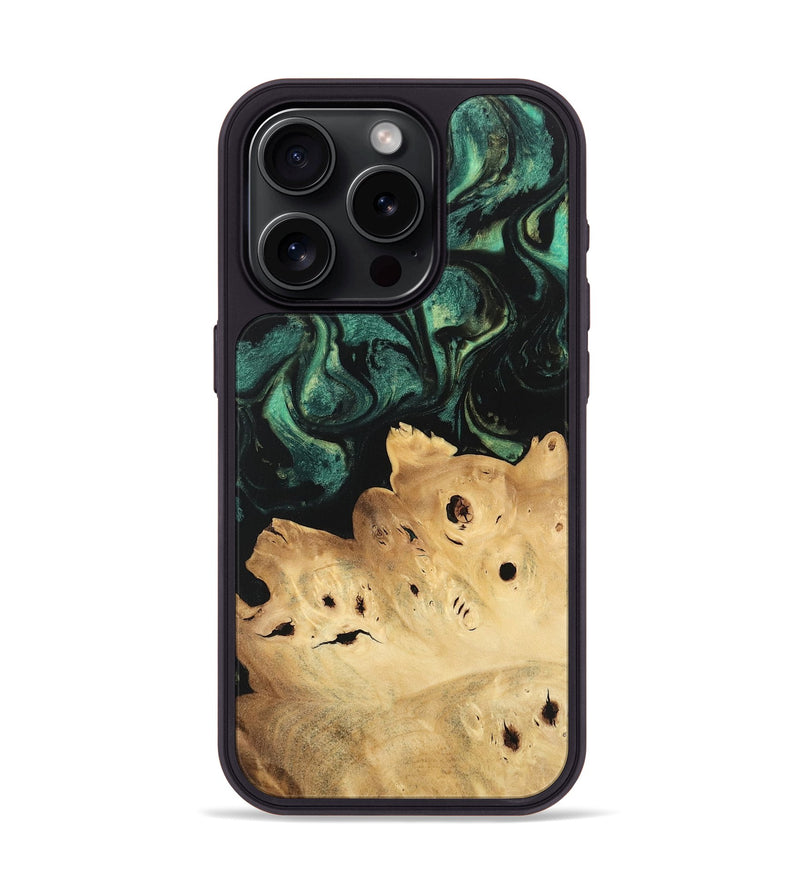 iPhone 15 Pro Wood Phone Case - Zack (Green, 746068)