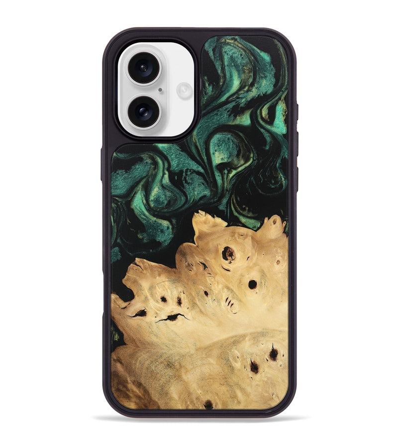 iPhone 16 Plus Wood Phone Case - Zack (Green, 746068)