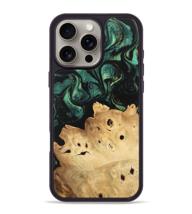 iPhone 16 Pro Max Wood Phone Case - Zack (Green, 746068)