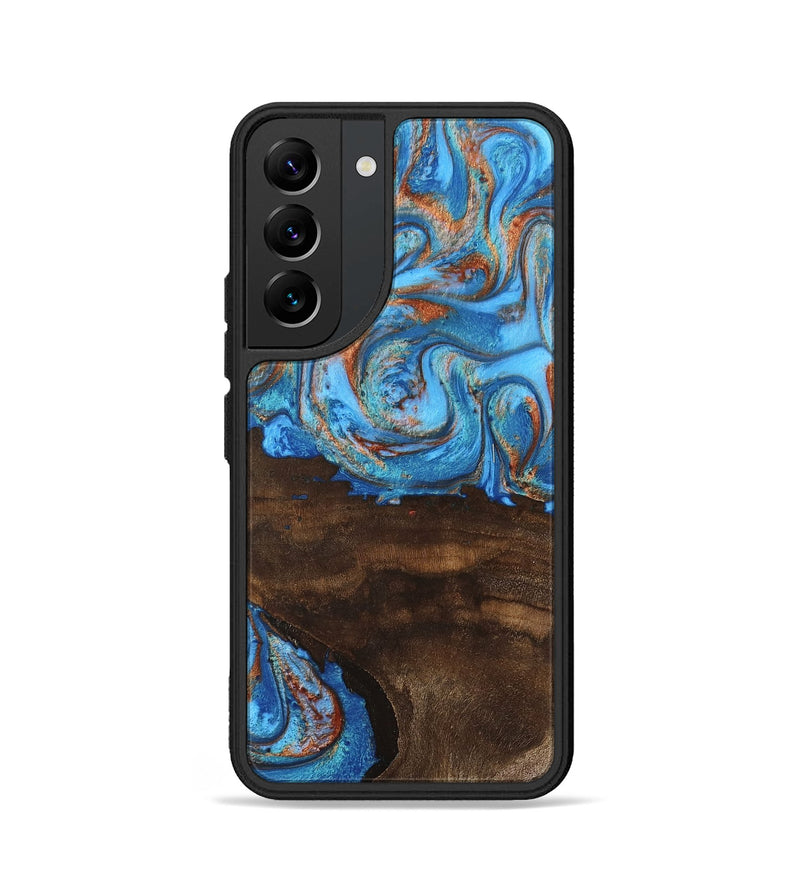 Galaxy S22 Wood Phone Case - Emersyn (Teal & Gold, 746069)