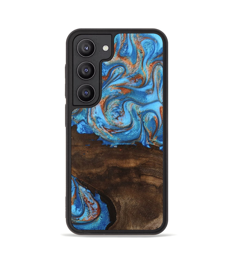 Galaxy S23 Wood Phone Case - Emersyn (Teal & Gold, 746069)