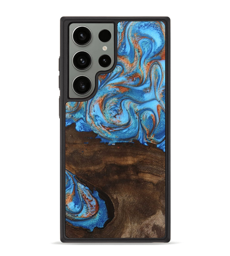 Galaxy S23 Ultra Wood Phone Case - Emersyn (Teal & Gold, 746069)