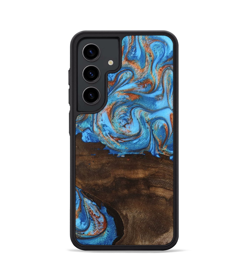 Galaxy S24 Wood Phone Case - Emersyn (Teal & Gold, 746069)