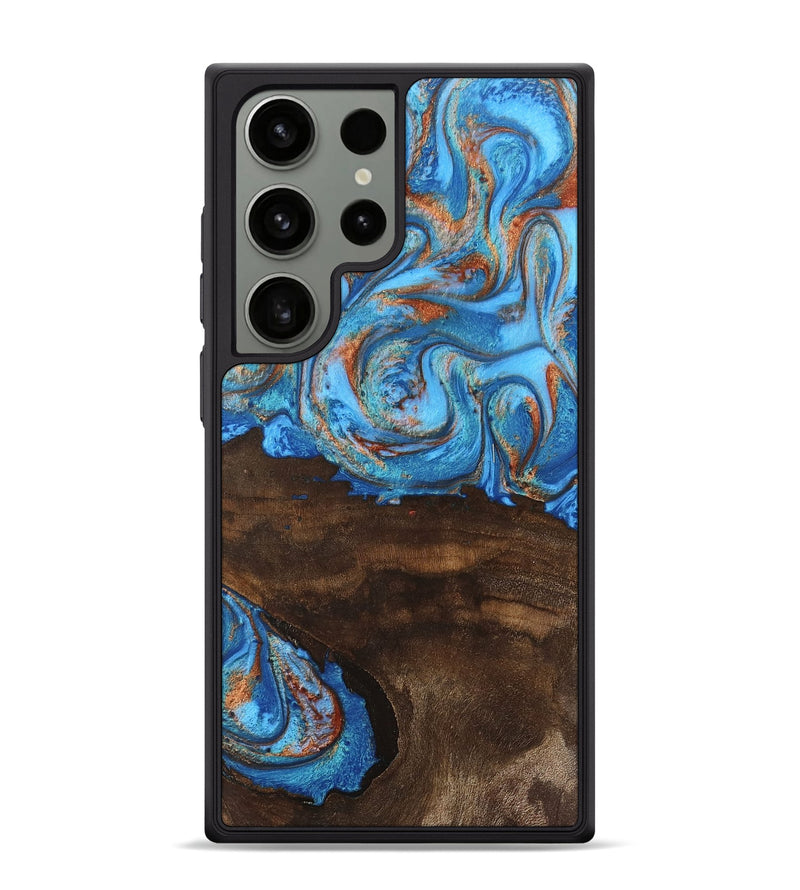 Galaxy S24 Ultra Wood Phone Case - Emersyn (Teal & Gold, 746069)