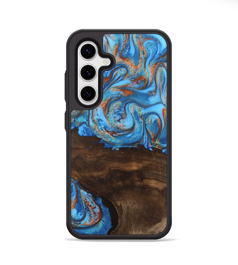 Galaxy S25 Plus Wood Phone Case - Emersyn (Teal & Gold, 746069)