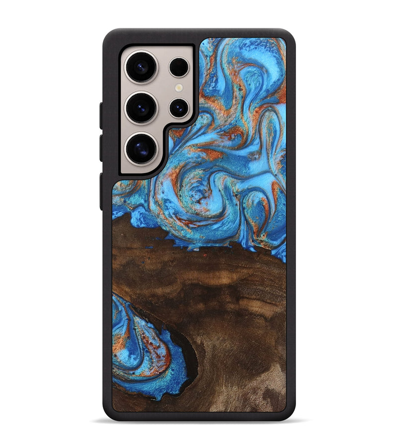 Galaxy S25 Ultra Wood Phone Case - Emersyn (Teal & Gold, 746069)