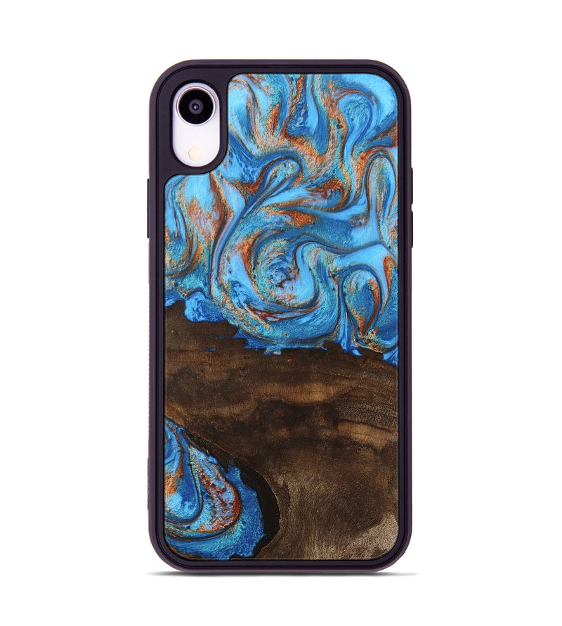 iPhone Xr Wood Phone Case - Emersyn (Teal & Gold, 746069)