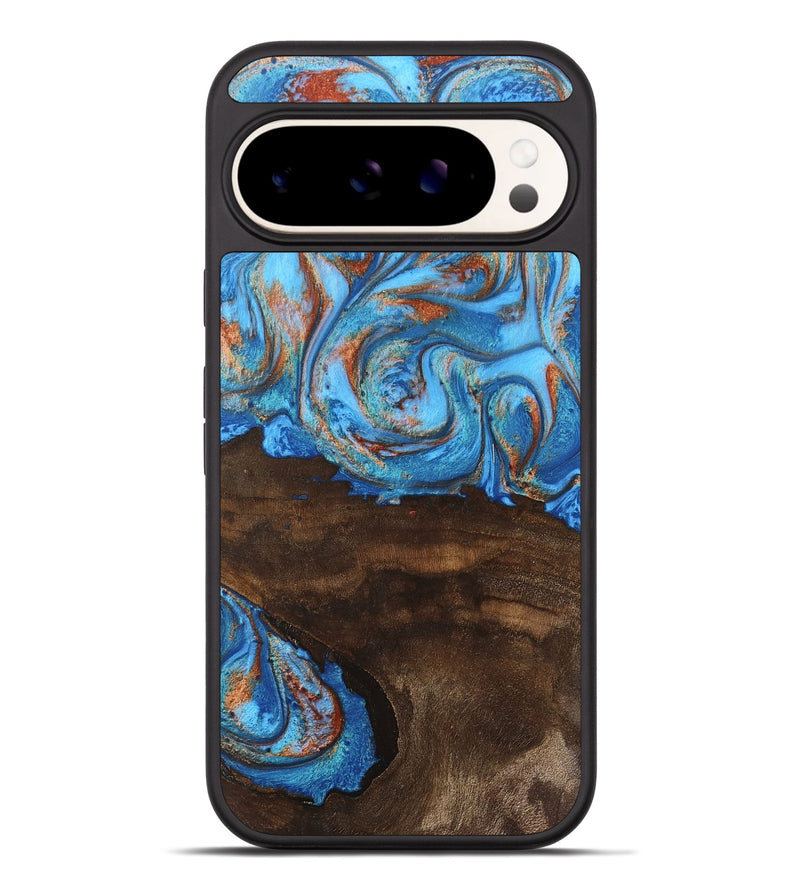 Pixel 9 Pro XL Wood Phone Case - Emersyn (Teal & Gold, 746069)