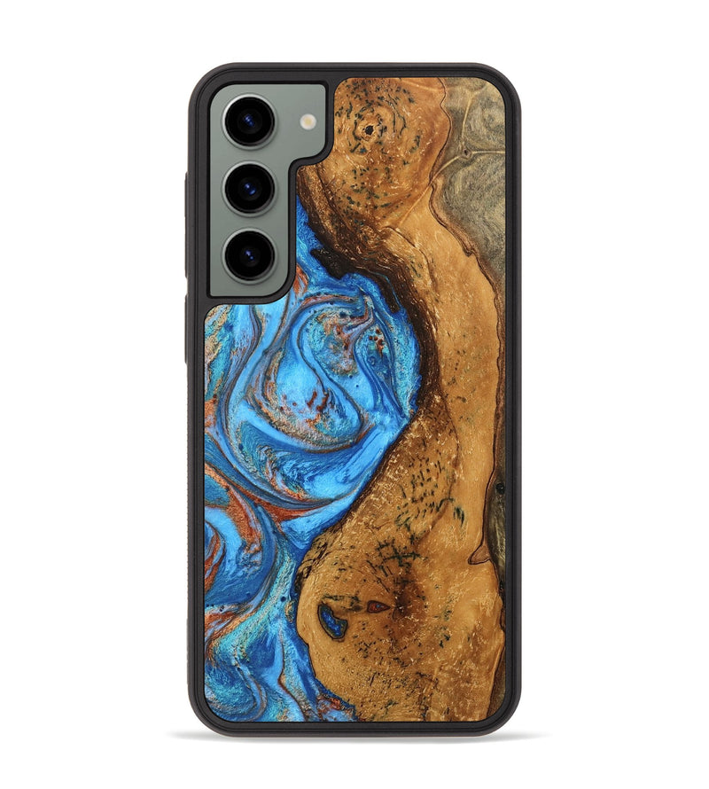 Galaxy S23 Plus Wood Phone Case - Rocky (Teal & Gold, 746070)