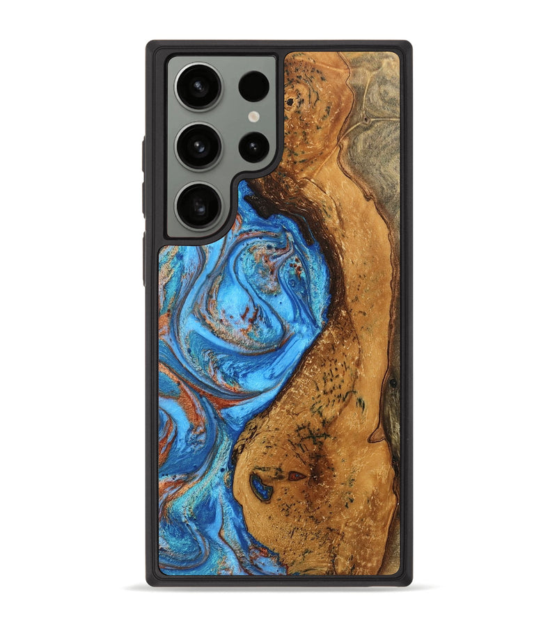 Galaxy S23 Ultra Wood Phone Case - Rocky (Teal & Gold, 746070)