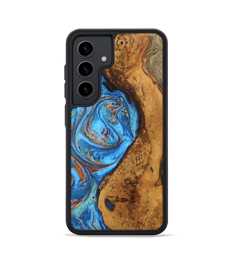 Galaxy S24 Wood Phone Case - Rocky (Teal & Gold, 746070)