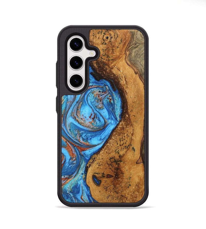 Galaxy S25 Plus Wood Phone Case - Rocky (Teal & Gold, 746070)